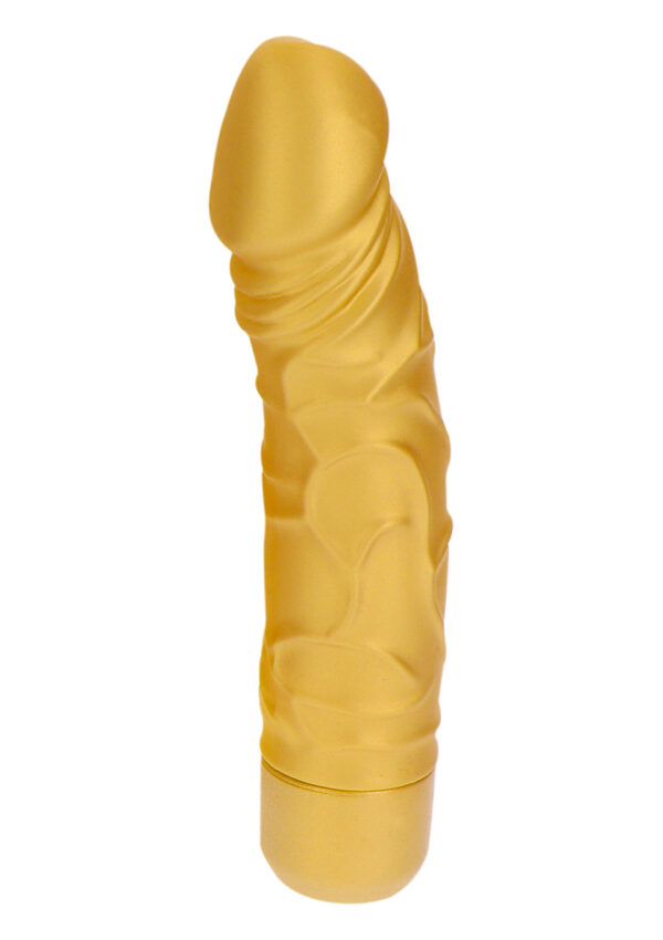Вібратор реалістичний gold dicker, золотистий - Зображення 4