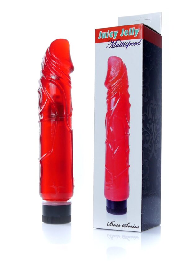 Вібратор реалістичний червоний vibrator-juicy jelly - multispeed red