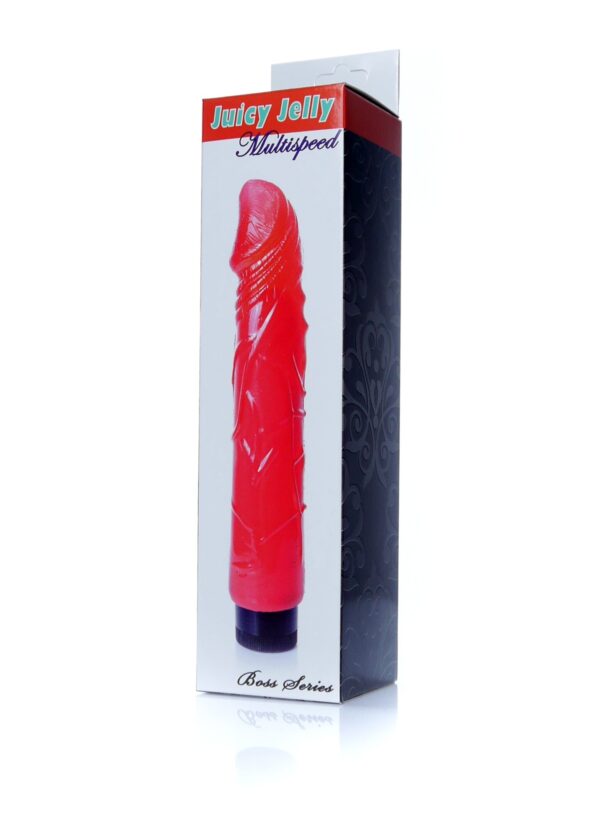 Вібратор реалістичний червоний vibrator-juicy jelly - multispeed red - Зображення 6