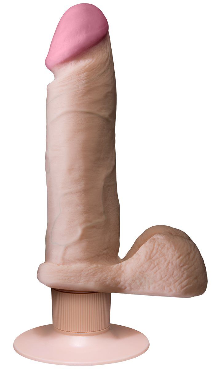 Вібратор з присоскою vibrating realistic 6 inch ultraskyn ur3 cock - white