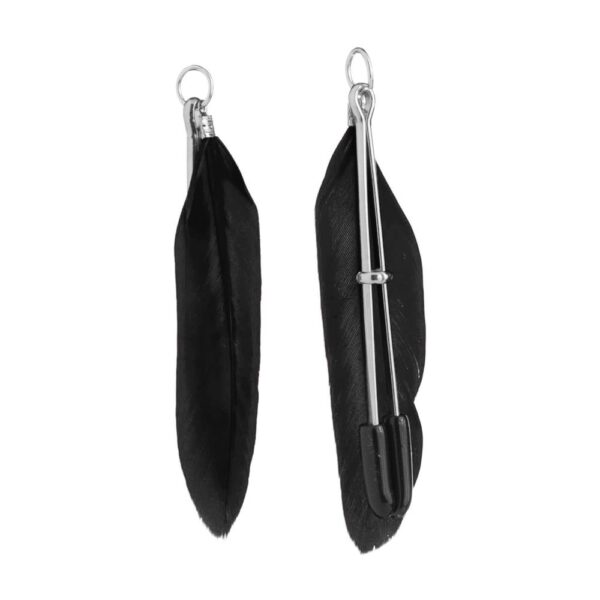 Затискачі на соски пір'ячко lucky bay nipple play, black - Зображення 3