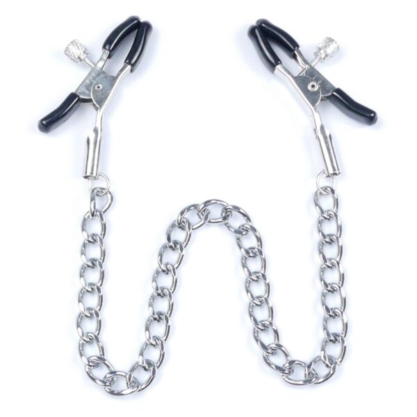 Затискачі на соски ds fetish nipple clamps iron l silver 64 g